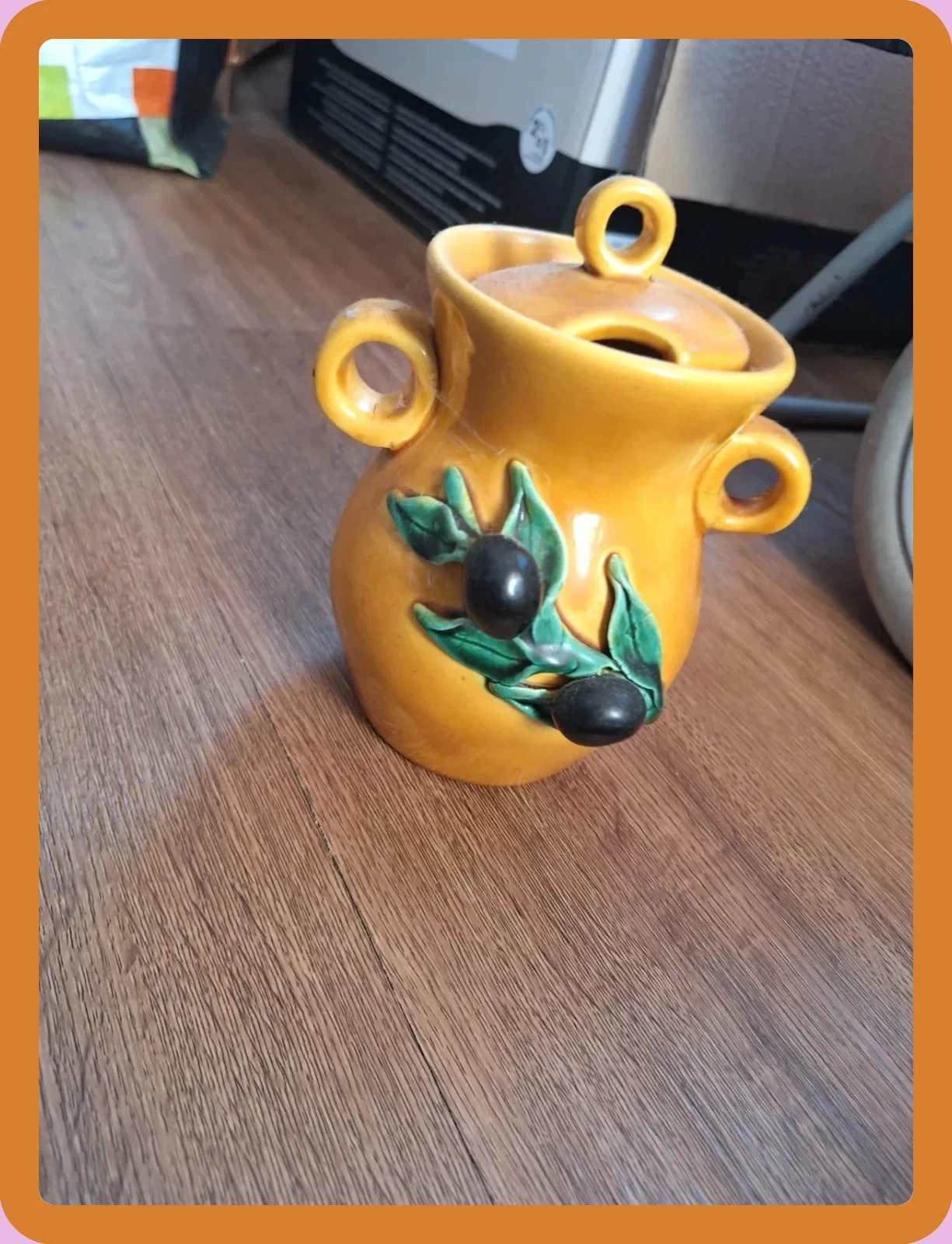 Pot à olives en céramique signé Biot - Déco Provençale vintage
